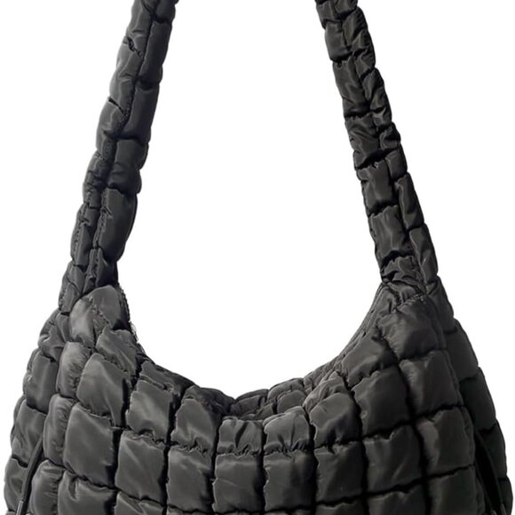Elegant Large Quilted Puffer Tote Bag - Stylish Crossbody for Everyday Use - Picture 1 of 7